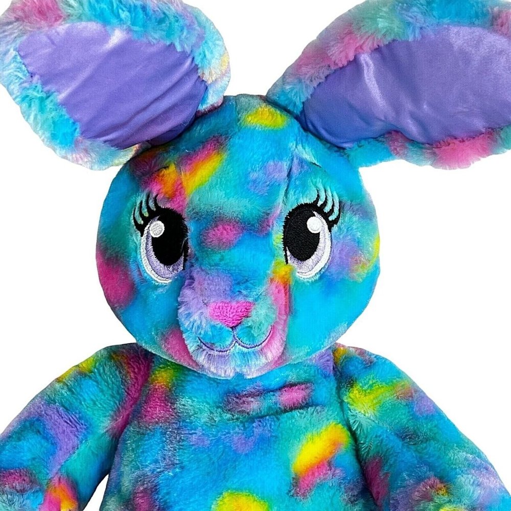 Build A Bear Bunny Rabbit Plush Color Burst Stuffed Animal‎ Doll Tie Dye Toy 16”